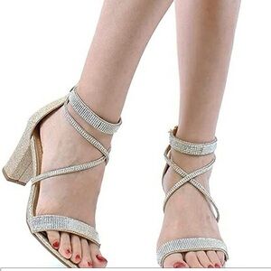 Gold/ silver sexy strappy heels